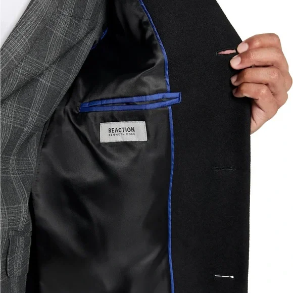 Kenneth Cole Men's Classic Black Trench Coat 44r nwt - Picture 3 of 15